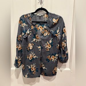 Daniel Rainn long-sleeve floral blouse.